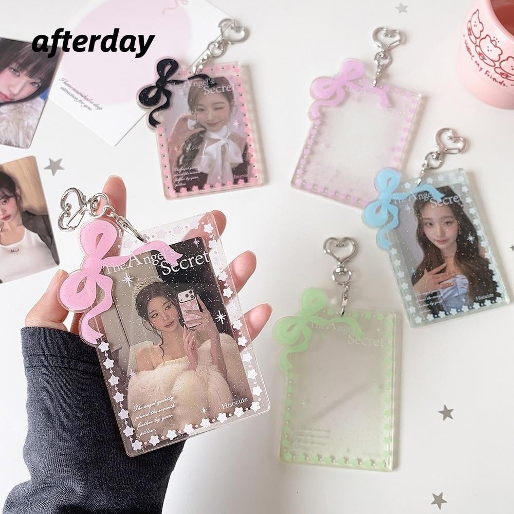 Giá đỡ huy hiệu ID AFTERDAY568, Móc khóa giữ thẻ tín dụng màu thạch lấp lánh 2,4x3,5 Inch, Hộp đựng 