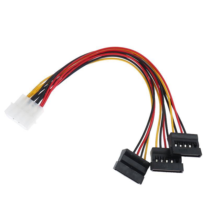 Piqging 4Pin IDE Molex To 3 ATA SATA Bộ chia nguồn Cáp nối dài TH