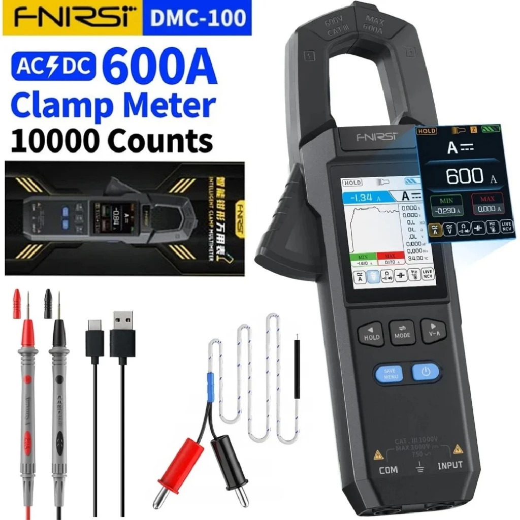 [Sẵn Hàng] Ampe Kìm FNIRSI DMC-100 10000 Count Chống Cháy NCV Đồng Hồ Vạn Năng Thợ Điện