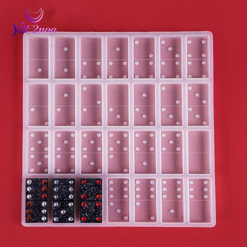 Y2E2noa Silicone Dominos Trò Chơi Đồ Chơi Làm Khuôn Nhựa Epoxy Thủ Công DIY Khuôn Đúc HOT