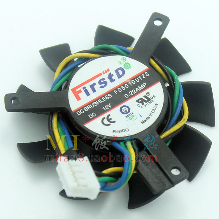 Quạt đồ họa điều khiển nhiệt độ Fujido FirstDo FD5010U12S 12V 0.22 A 4 dây