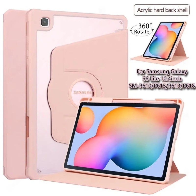 Dành Cho Samsung Galaxy Tab S6 Lite 10.4 'P610 P615 Xoay Từ 360 Độ Funda P620 P625 2024 Vỏ Máy Tính 