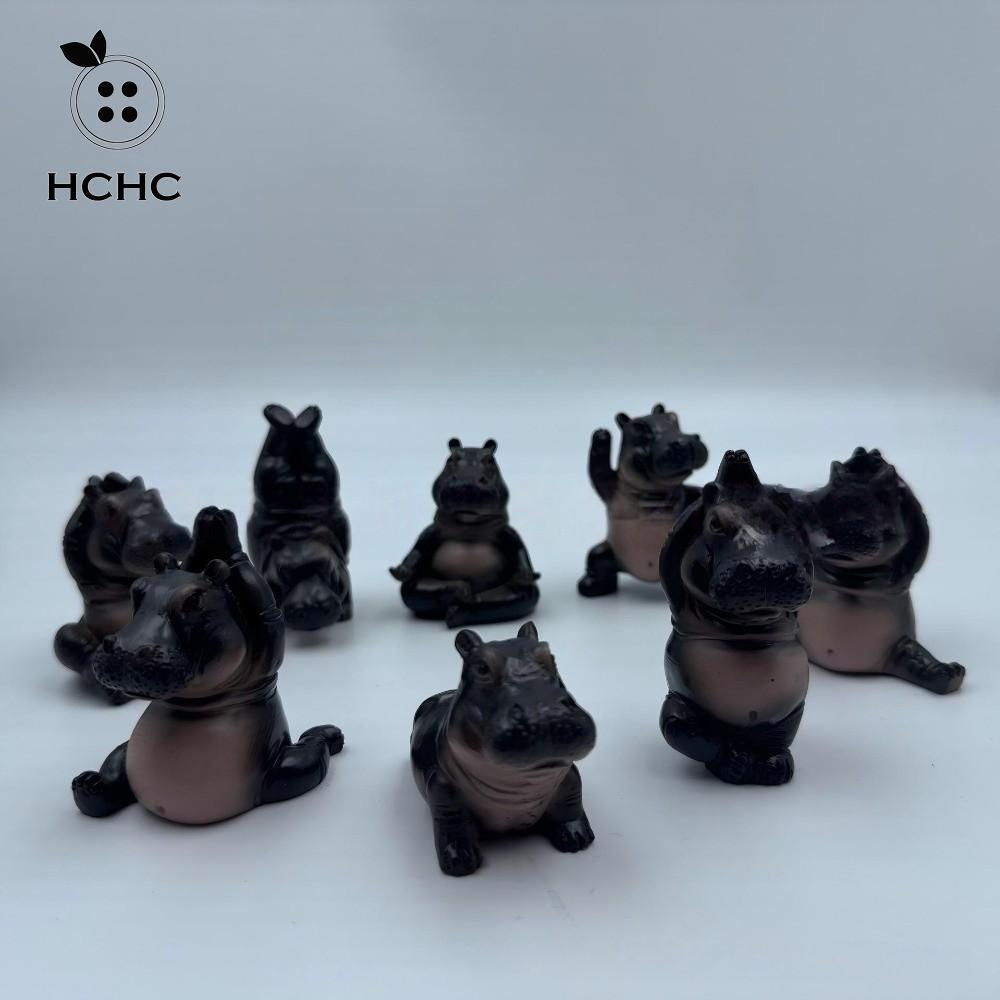 HCHC Pose Yoga Hippo Tượng, với Thiền Asanas Nhựa Clumsy Yoga Master Hippo, Tư thế Yoga Hình tượng t