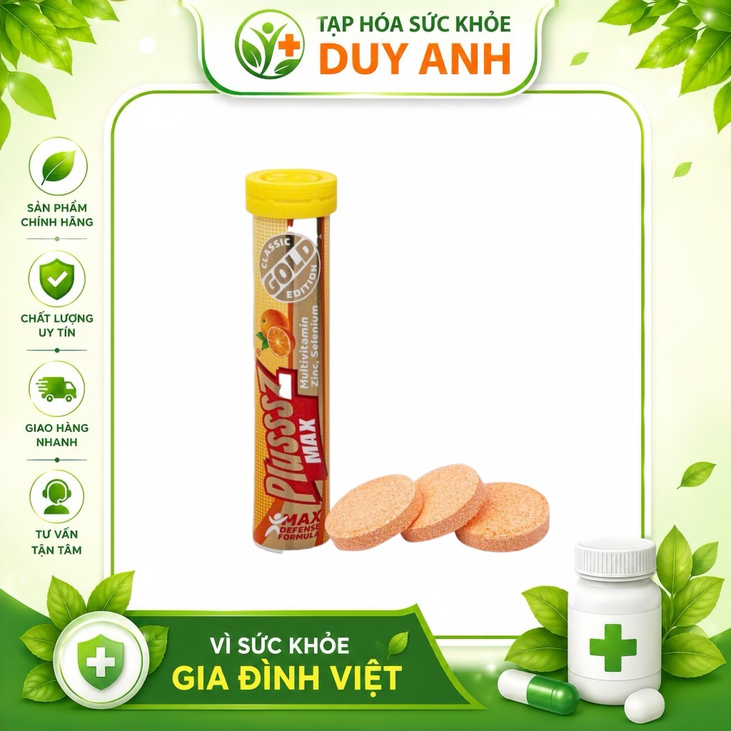 [COMBO 5 TUÝP] VIÊN SỦI PLUSSSZ GOLD MAX MULTIVITAMIN BALAN 20 VIÊN