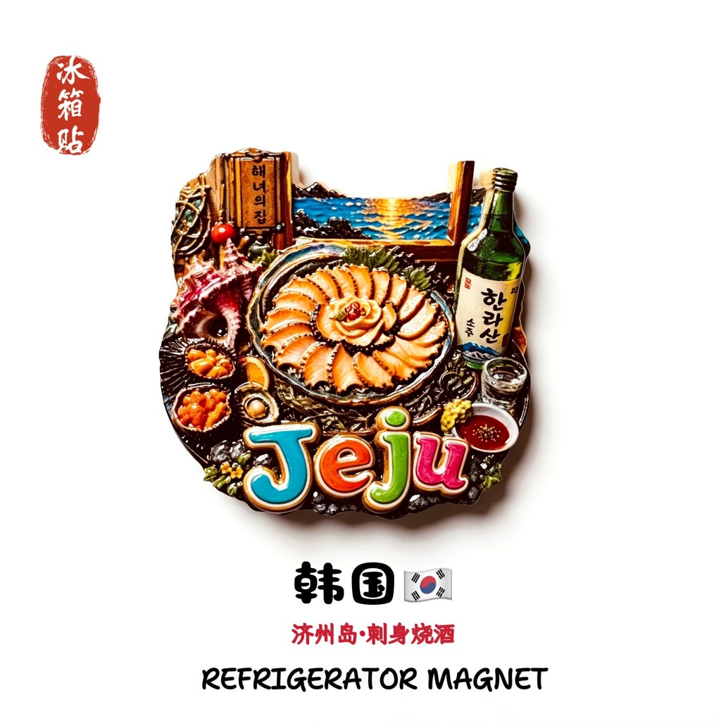 Hàn Quốc Đảo Jeju Sashimi Soju Sáng Tạo Du Lịch Quà Tặng Trang Trí Nhà Cửa Bộ Sưu Tập Tủ Lạnh Dán