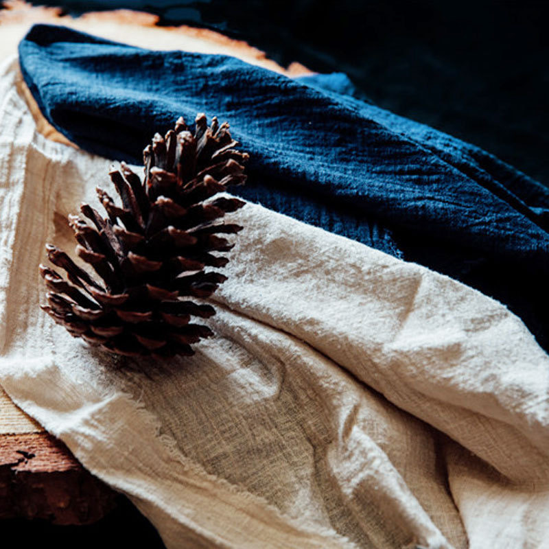 Phong Cách Nhật Bản ZAKKA ZAKKA Giặt Vải Lanh Họa Tiết Cotton Khăn Ăn Trà Khăn Trải Bàn Tư Thế Đạo C