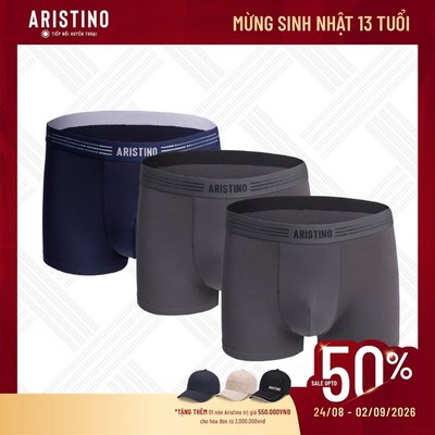 ARISTINO Quần Boxer Nam Cotton Organic ABX001EDP02 Mềm Mại Thấm Hút Co Giãn Thoải Mái