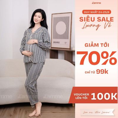 Bộ đồ ngủ mặc nhà Dalia họa tiết kẻ caro trẻ trung, chất liệu đũi mềm mại, kiểu dáng năng động thiêt kế by L'AMME