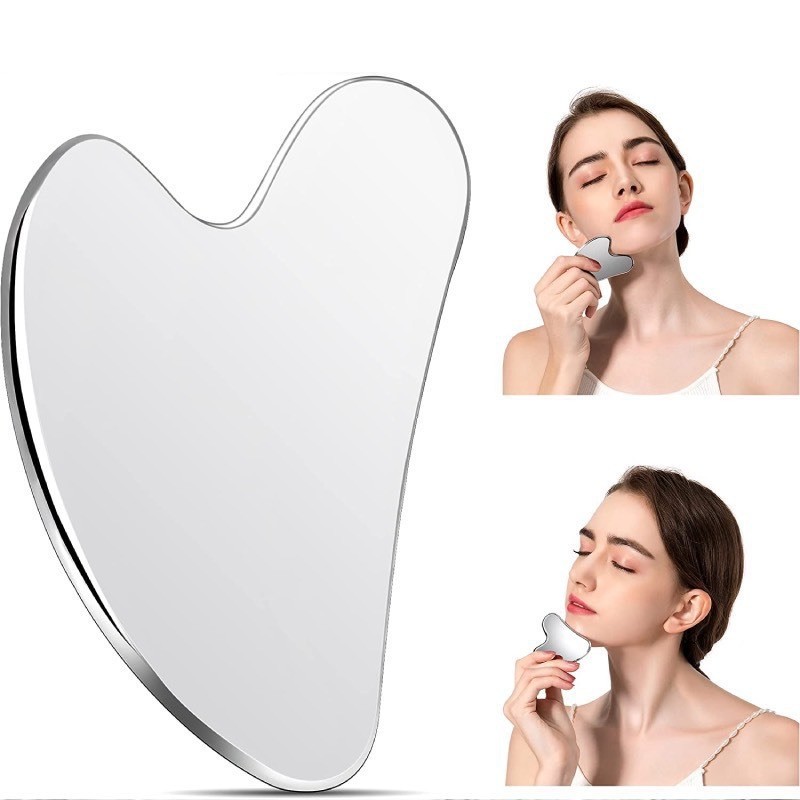 Xuyên Biên Giới Thép Không Gỉ 304 Kim Loại Hình Trái Tim Cạp Gương Cao Cạp Thép Không Gỉ Massage Ban