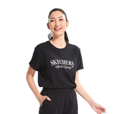 Áo Thun Tay Ngắn Nữ Skechers LifestylePhysicalAcademiaCollectionIconic Short Sleeve Tee-L125W044-0018 Online Sale