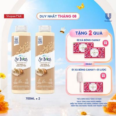 Combo 2 Sữa Tắm St.ives Soothing Body Wash Yến Mạch và Bơ 700ml