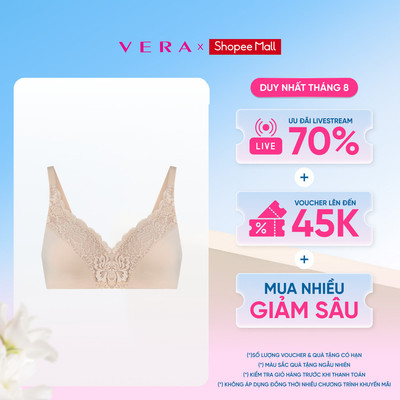 Áo ngực nữ Vera phối ren không gọng mút mỏng - V0796