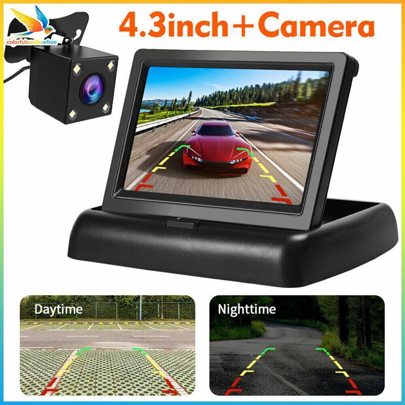 Colorfulswallowfree Car 4.3 inch Tháo gỡ và Staing Display Car Van HD 4 đèn Camera lùi Hình ảnh Hệ t