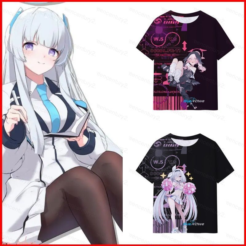 Blue Archive Sunaookami Shiroko ARONA Áo thun mùa hè Anime tay ngắn