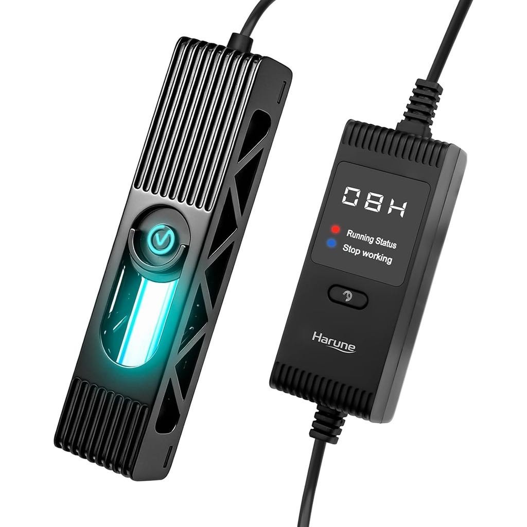 Harune 3W Aquarium U-V Light with Timer for Green Water and Algae Clean,Water Clarifier for Fish Tan