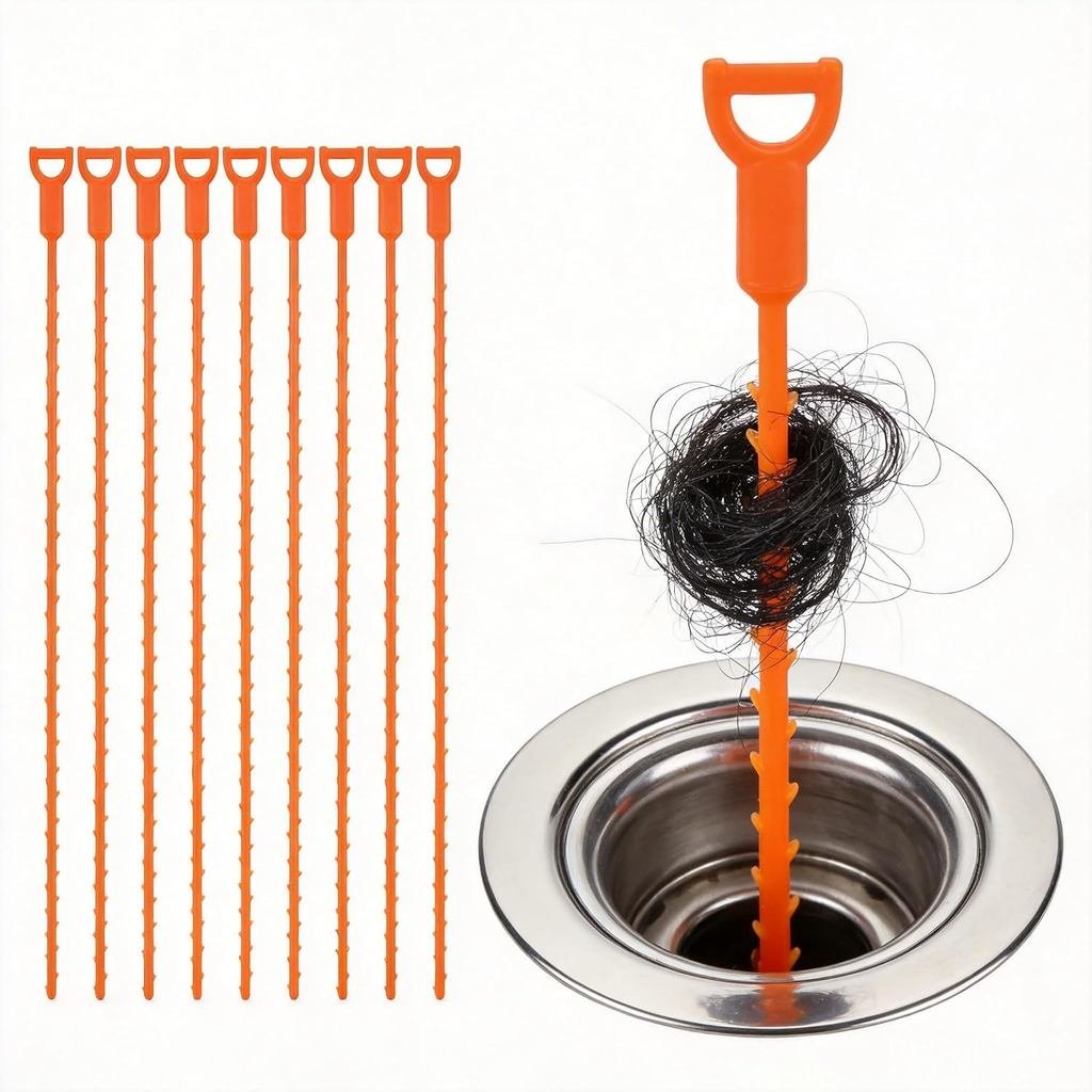 20 Inch Drain Snake, Drain Clog Remover – Reusable Flexible Snake Drain Hair Removal Tool for Sink, 