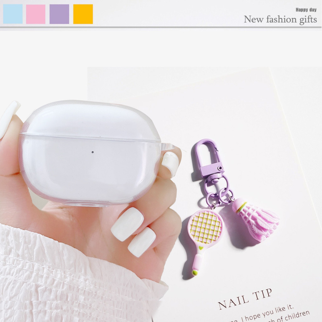Ins Cho Cầu Lông Móc Khóa Dành Cho Airpods Pro 2 3 / airpod4 / airpod Pro3 Ốp Lưng Silicon Tai Nghe 