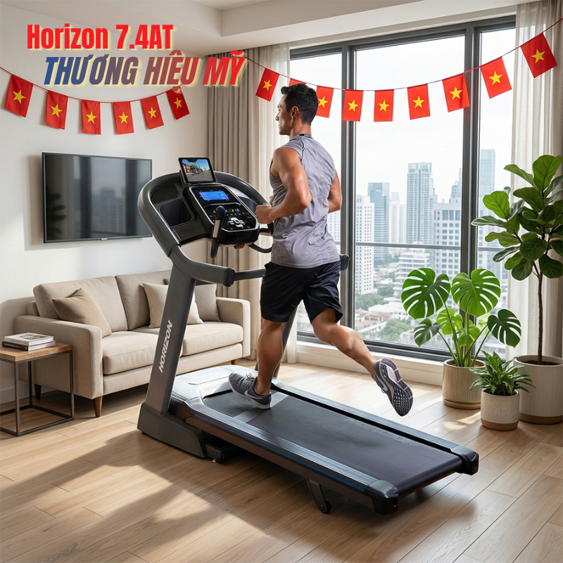 Horizon 7.4AT Máy chạy bộ Mỹ Công suất lớn Độ bền cao Sàn chạy rộng