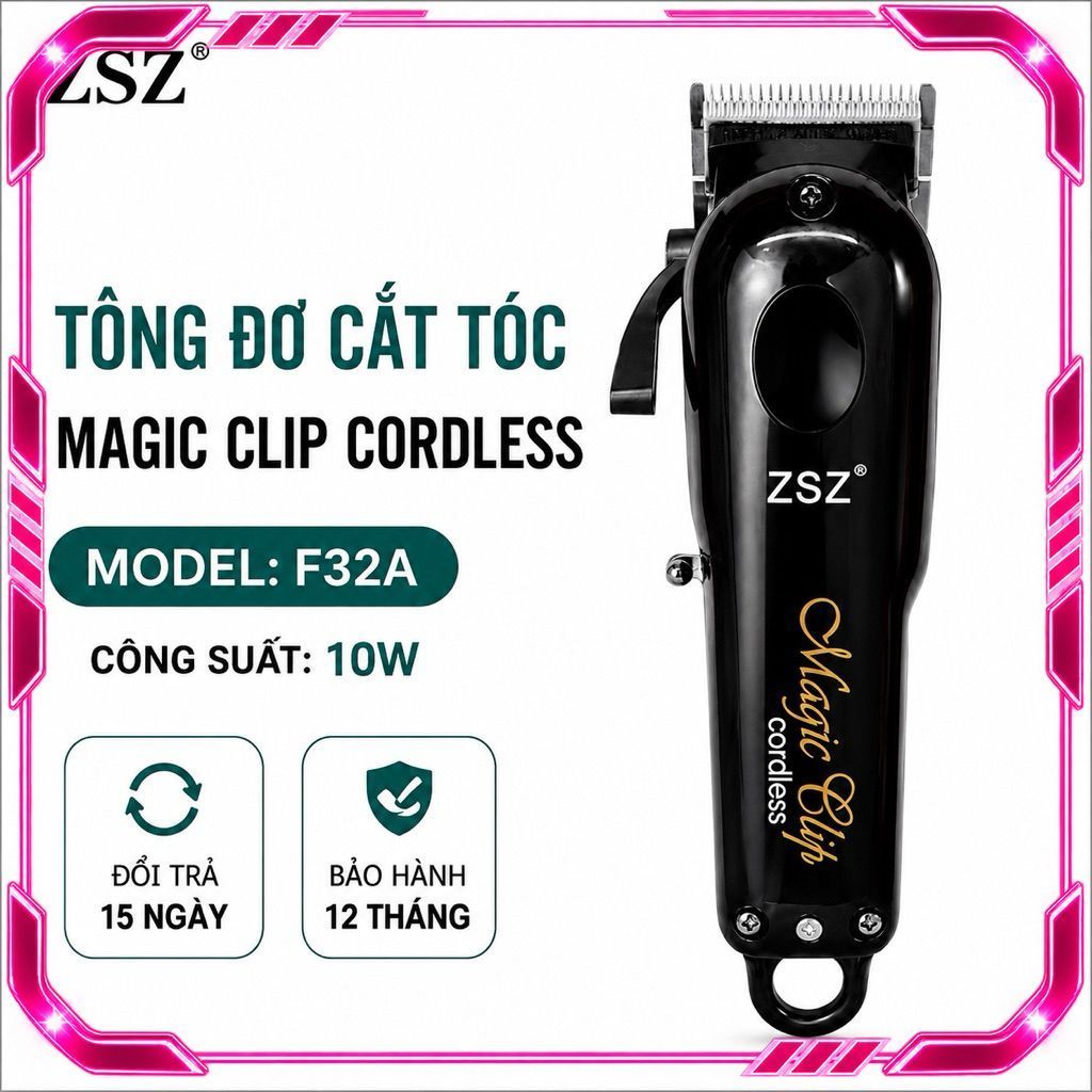 Tông Đơ ZSZ F32A 10W Không Dây Cắt Tóc Barber Chuyên Nghiệp Pin 2000mAh