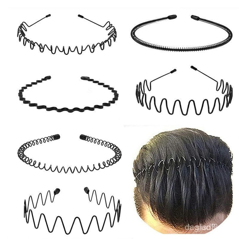 MetalHeadbandsforMenFashionHeadbandforWomen, UniWavyHairBandsOutdoorSportsHeadBandsSimpleElasticNon-