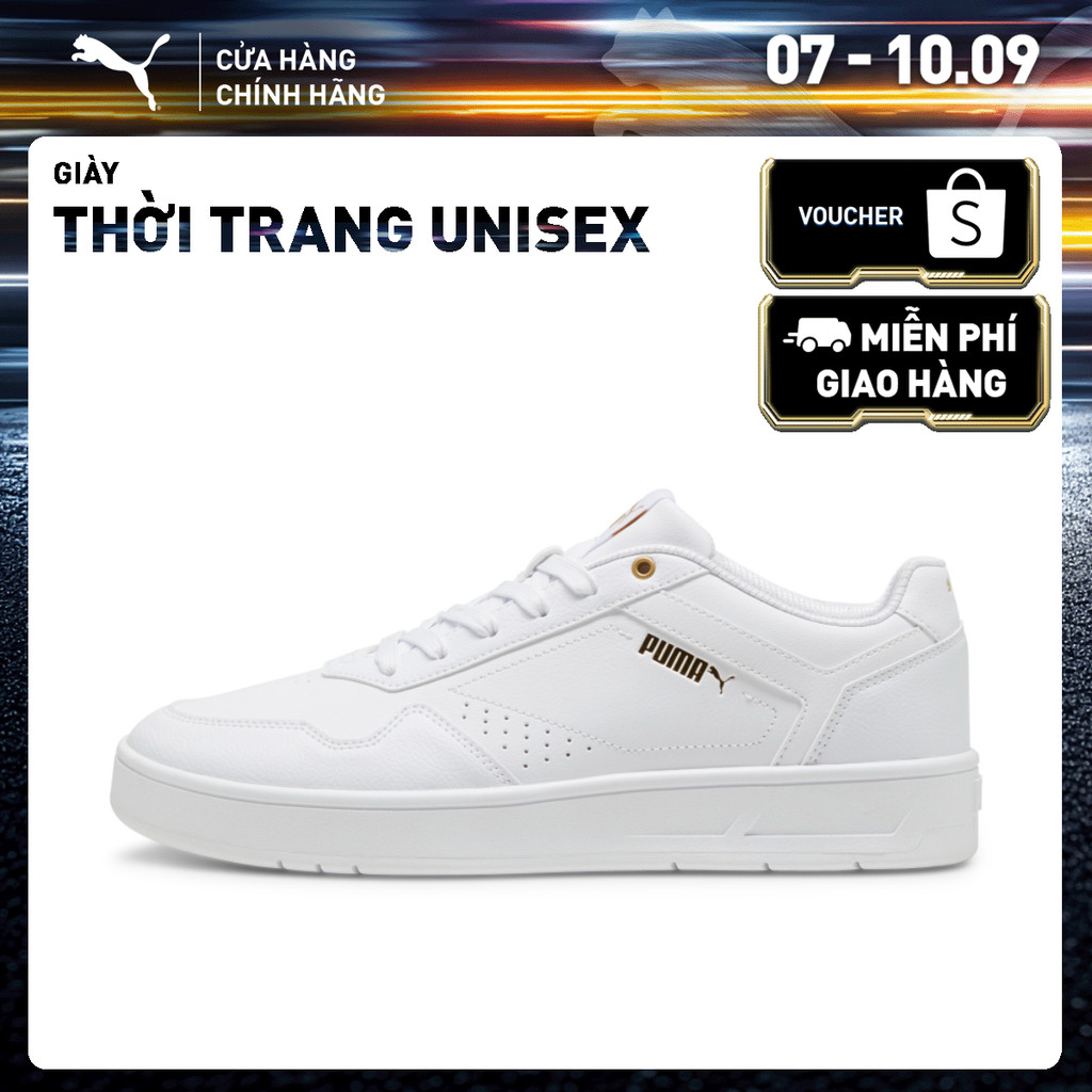 Giày Thể Thao PUMA Unisex Court Classic White-Gold Màu Trắng