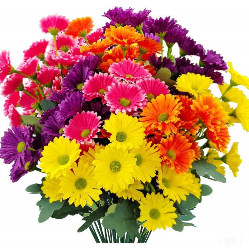 8BundlesArtificialSilkDaisyFlowerFakeOutdoorBouquetArtificialBulkBouquetUVProtectionforGardenFrontPo