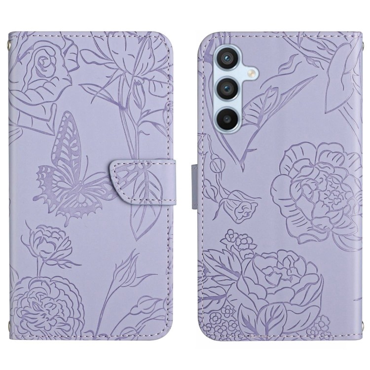 Ốp điện thoại da lật nổi hình hình con bướm cho Galaxy S26 FE 5G / Samsung Galaxy S25 5G / Samsung G