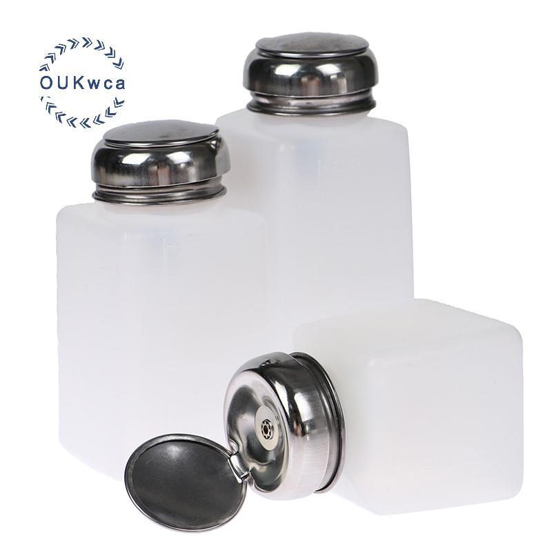 OUKwca Trống Bơm Dispenser Sơn Móng Tay Tẩy Chai Móng Tay Nghệ Thuật Sạch Acetone Chai Mới