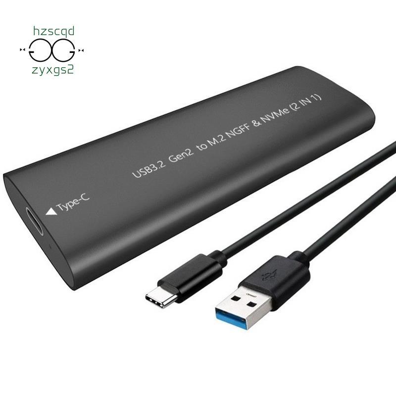 Ốp lưng SSD M.2 NVME NGFF 10Gbps HDD Box M.2 sang USB 3.2 Type-C Vỏ SSD gắn ngoài cho 2230 / 2242 / 