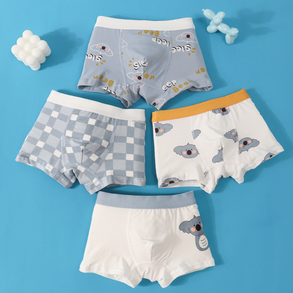 Quần Lót Bé Trai Cotton Nguyên Chất Boxer Trẻ Em Cotton Quần Short Boxer Bé Trai Bé Trai Mềm Mại [Gi