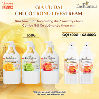 [Tặng quà ngẫu nhiên] Sữa tắm nước hoa dưỡng da / Dầu gội dưỡng tóc Enchanteur thơm mịn 650g (5 mùi) - Live streaming