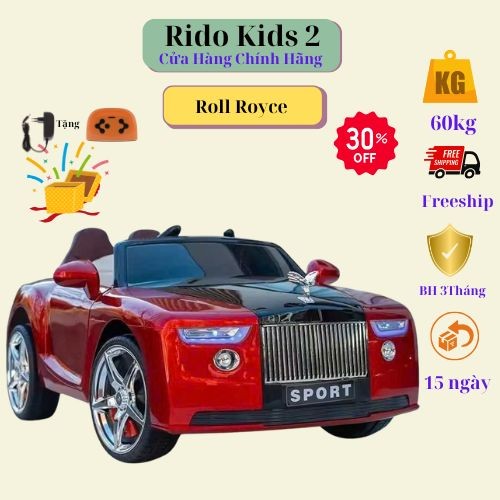 Xe ô tô điện trẻ em Roll-Royce Sport, Ghế Da ,tải trọng 60kg.
