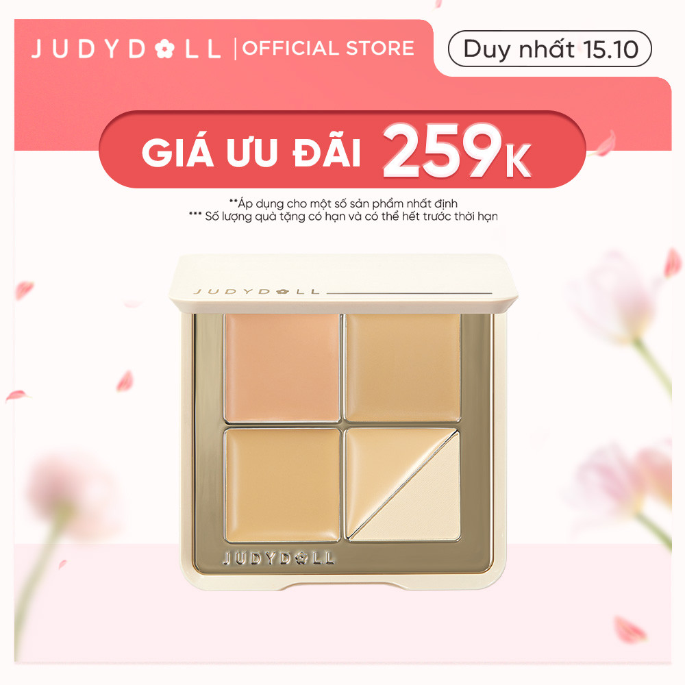 Bảng Kem Che Khuyết Điểm JUDYDOLL 6g 5 Màu Che Phủ Siêu Nhẹ Triệt Sắc Giúp Hiệu Chỉnh Màu Da Kiềm Dầu Lâu Trôi Chống Thấm Nước Suốt 24h