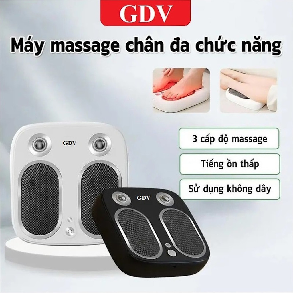 [Tặng củ sạc + cáp sạc] Máy Massage Bàn Chân Không Dây GDV YM-SU7 Bấm Huyệt, Rung Gót, Chườm Ấm - Giao Màu Ngẫu Nhiên