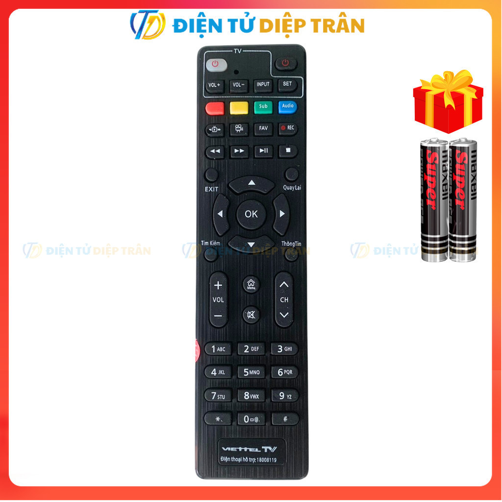 Remote điều khiển đầu thu truyền hình Viettel Mã 03 - Tặng kèm pin -  TT.Store_vn