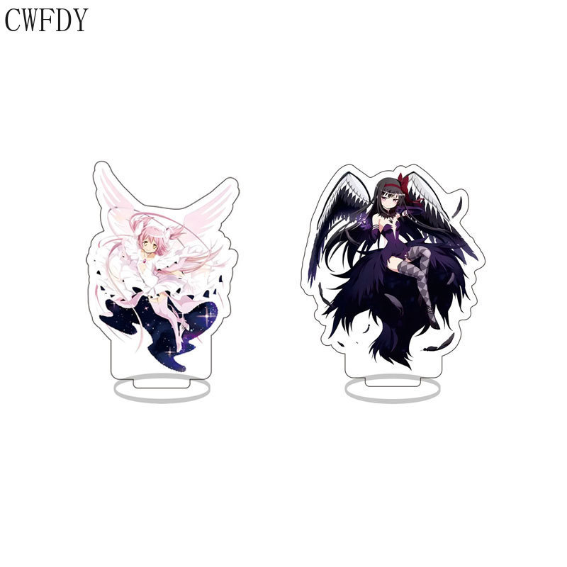 8cm Puella Magi Madoka Magica Figures Kaname Madoka Akemi Homura Cosplay Acrylic Standing Sign Model