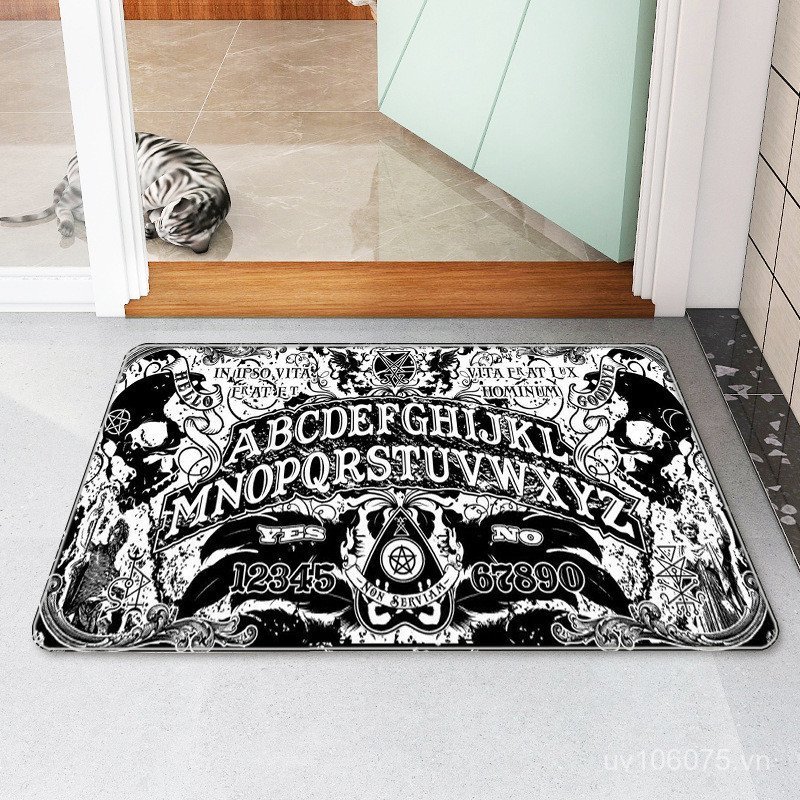 Ouija Board Thảm lót cửa chùi chân Cửa chống trượt Thảm đầu giường Ma QWRE