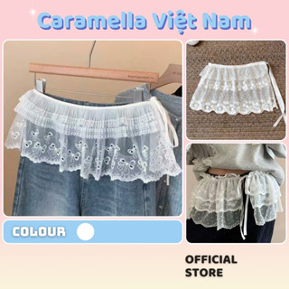  Chân Váy Ren Ngắn Cột Nơ Caramella Dây Buộc Quần Đai Quần Thắt Lưng Nữ Bale Lolita Phụ Kiện H181 