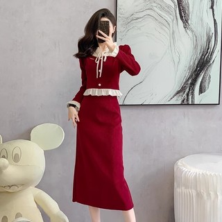  giáng sinh đầm mặc noel nữ đỏ dài có tay thiết kế tiệc  sang chảnh đầm xinh babydoll công sở cao cấp tiểu thư dáng dài 