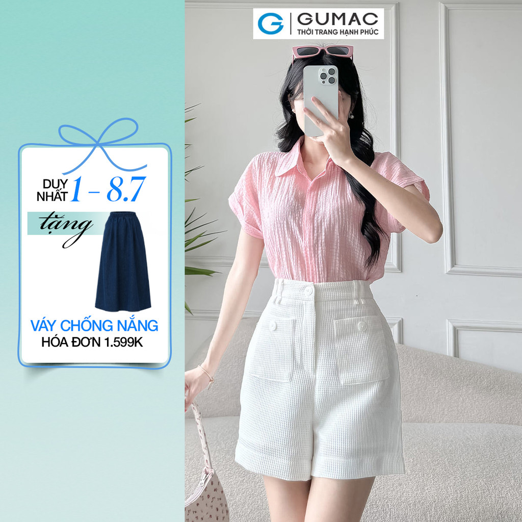 Quần short nữ GUMAC kiểu túi đắp  SHE03007