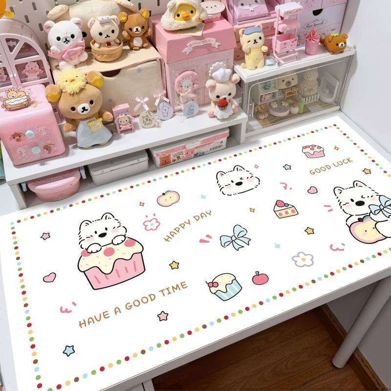 Cute Girl Heart Leather Table Mat Dustproof Disposable Computer Protective Pad Computer Desk Pad 2mc