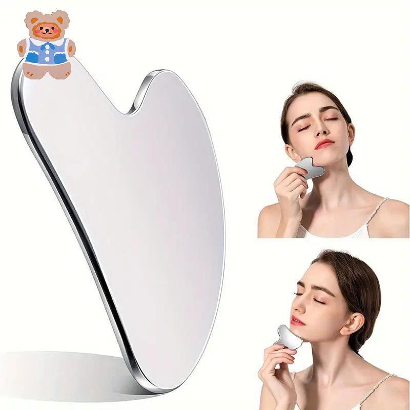 Dụng cụ mặt Gua Sha bằng thép không gỉ, Nâng cấp kim loại Gua-Sha, Công cụ Guasha để điều trị mặt và