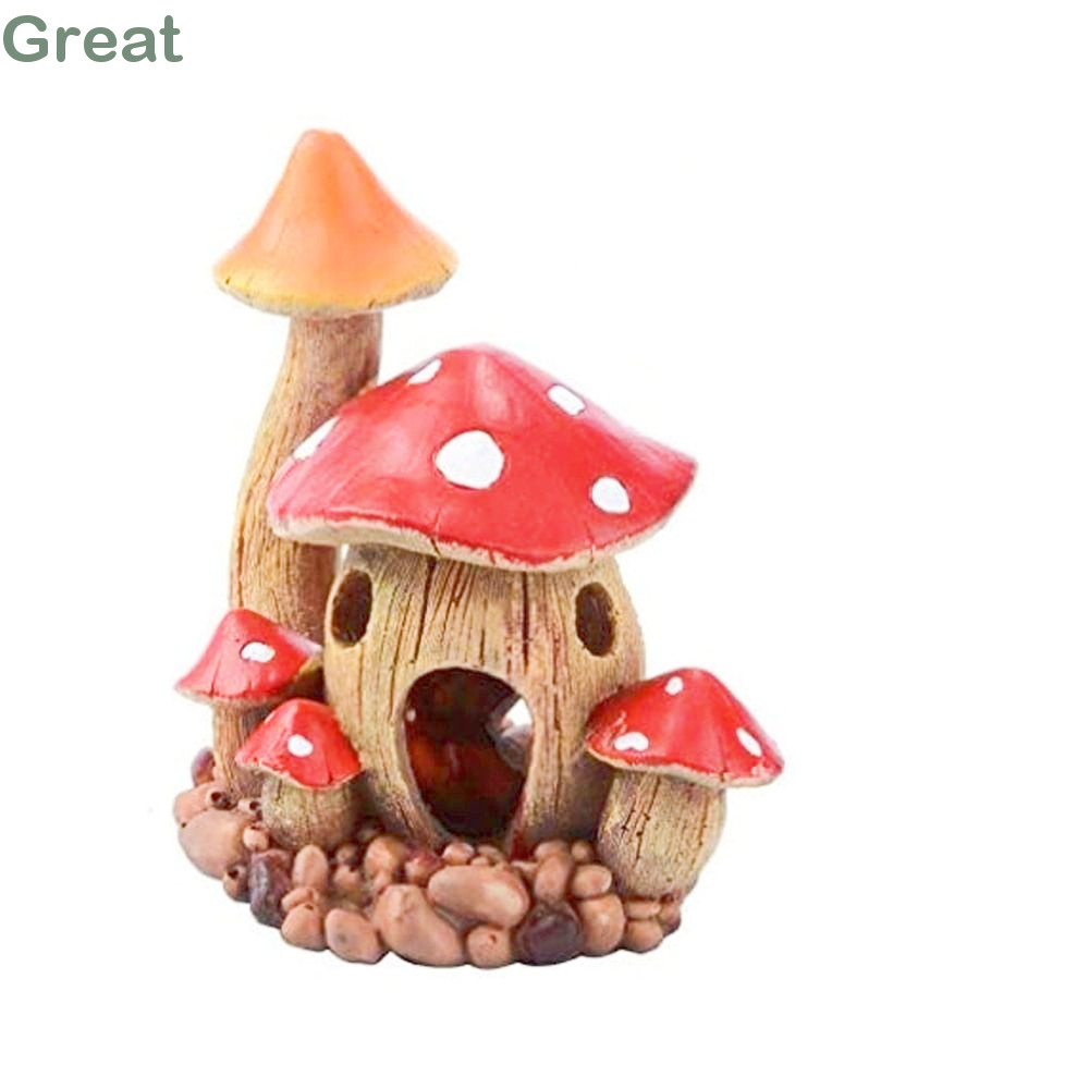 Trang trí cảnh quan hang động GREAT Rocks, 5,9 * 5.11 * 3,54 inch Trang trí bể cá nhà nấm bằng nhựa,