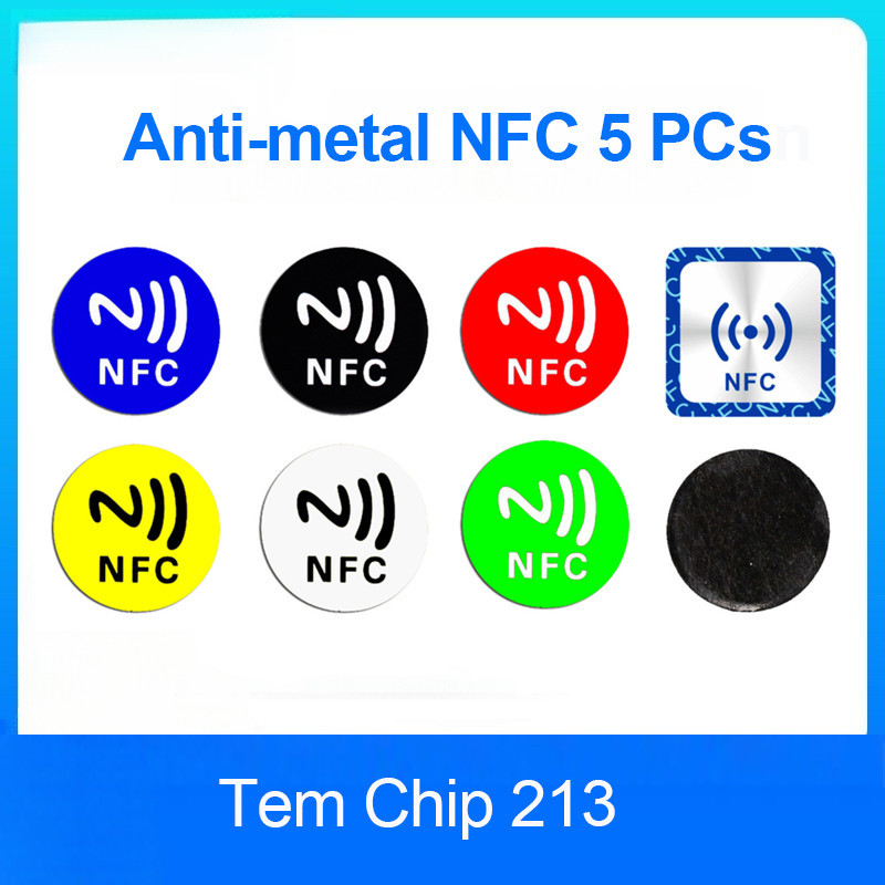 Tem NFC chống kim loại NTAG213 NTAG215 RFID 13.56MHz NFC Tag dán điện thoại Shortcut chia sẻ nhạc mạ