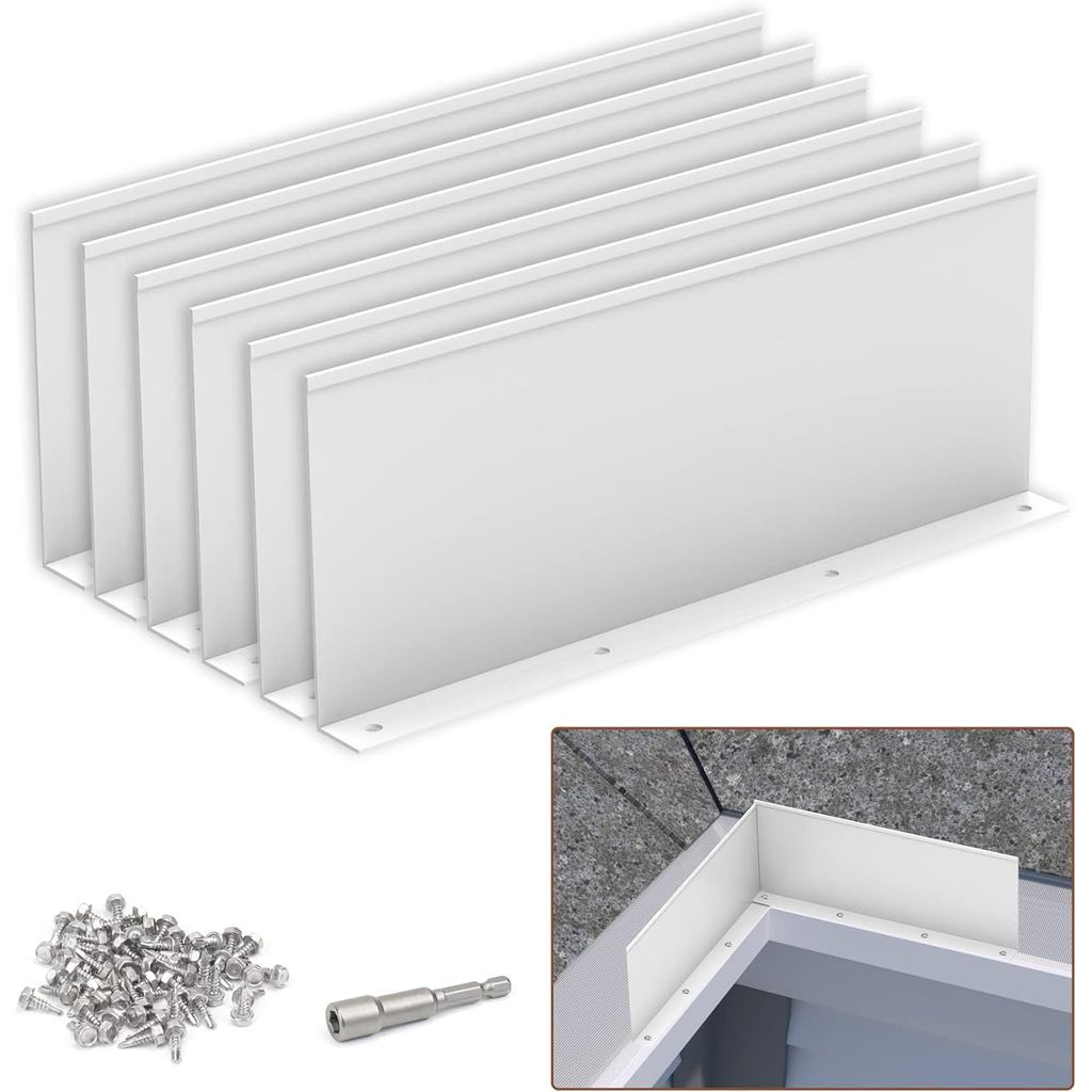 BJADE 'S Gutter Valley Splash Guard, 6 Chiếc Nhôm Roof Valley Splash Shield Gutter Guard.for Straigh