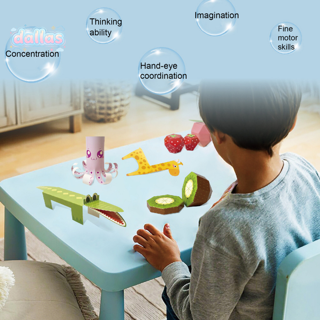 DALLS _ Kids Origami Book 3d Handmade Origami Book Diy Paper Art Kit dành cho trẻ em – Bộ đồ thủ côn