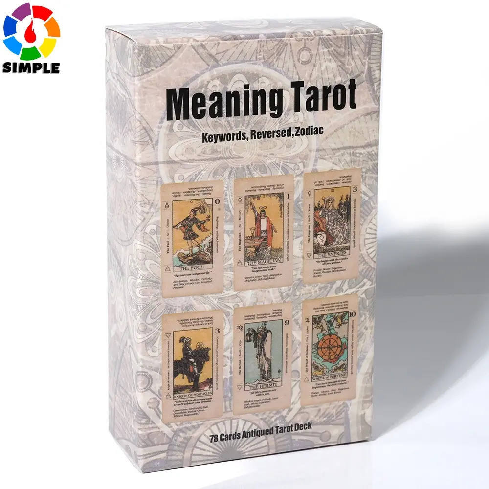 Bộ Bài Tarot 78 Lá Học Tarot Cho Người Mới, Mặt Bài In Ý Nghĩa, Bộ Ngược Cung Hoàng Đạo, Từ Khóa