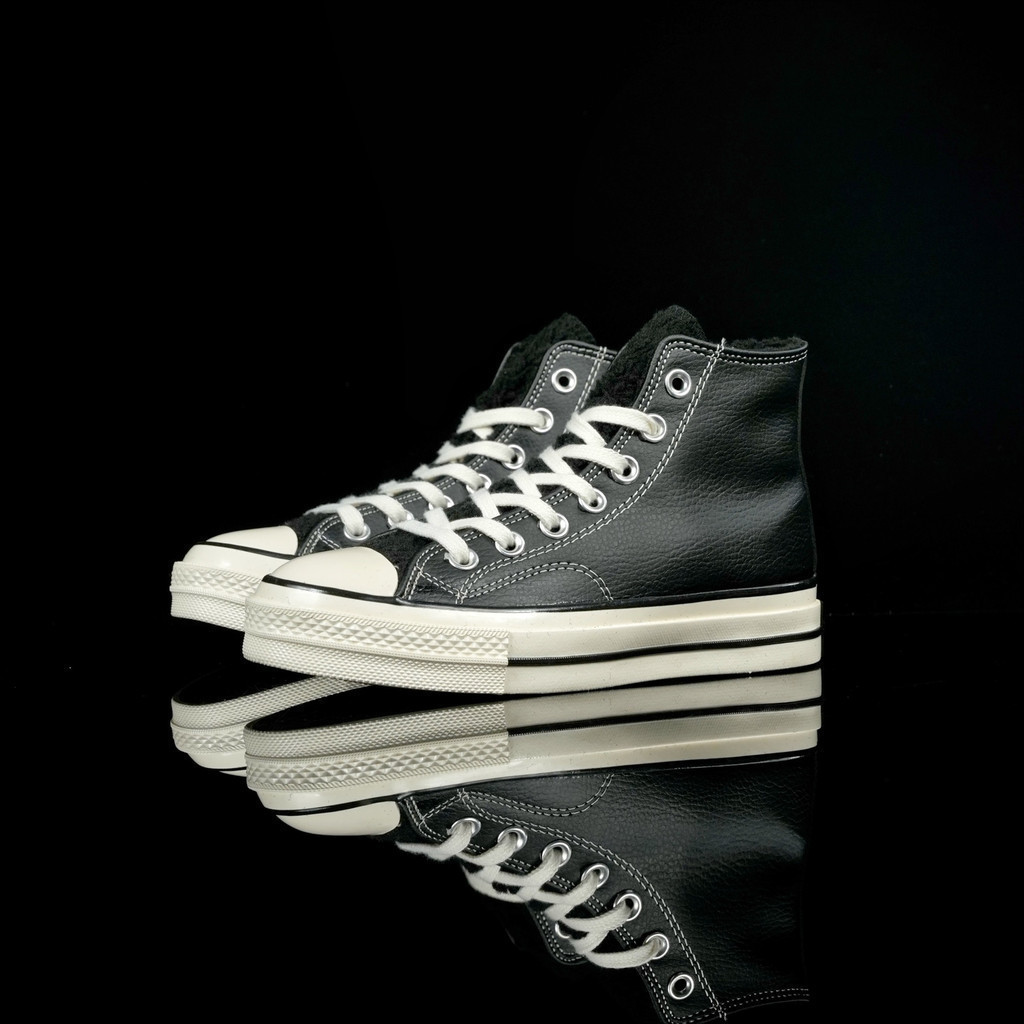 Giày da bò đen cổ điển Converse thập niên 1970 chất liệu cao cấp fz76