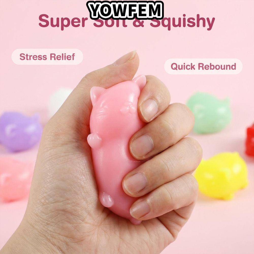 Đồ chơi Squeezy cho mèo YOWFEM, Bóng căng thẳng siêu mềm cho mèo, Đồ chơi Squishy co giãn cho mèo Sq