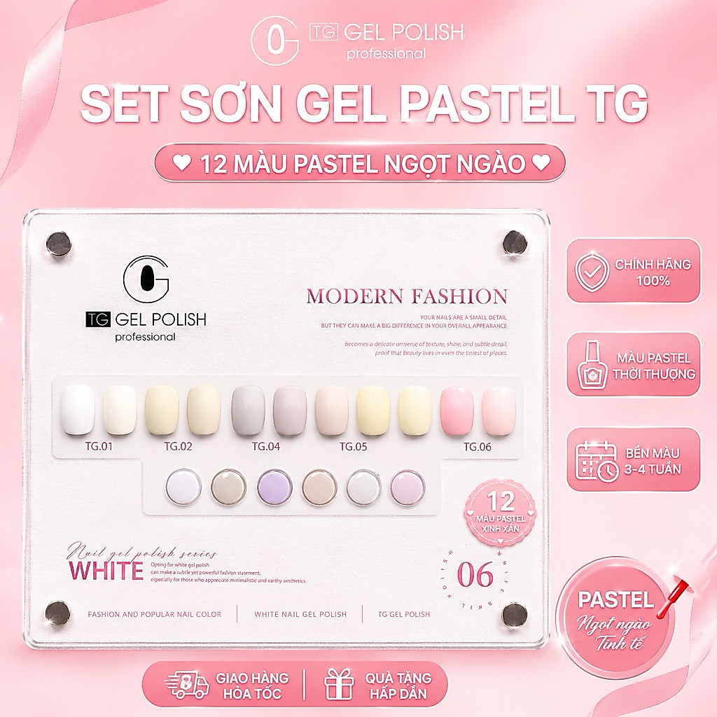 Set sơn gel TG pastel 6 màu